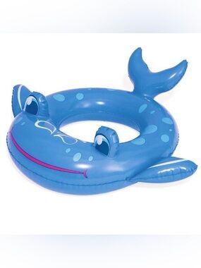 H2O GO Blue Whale Animal Shaped Swim Ring (Ages 3-6) Pool Floatie NEW SEALED